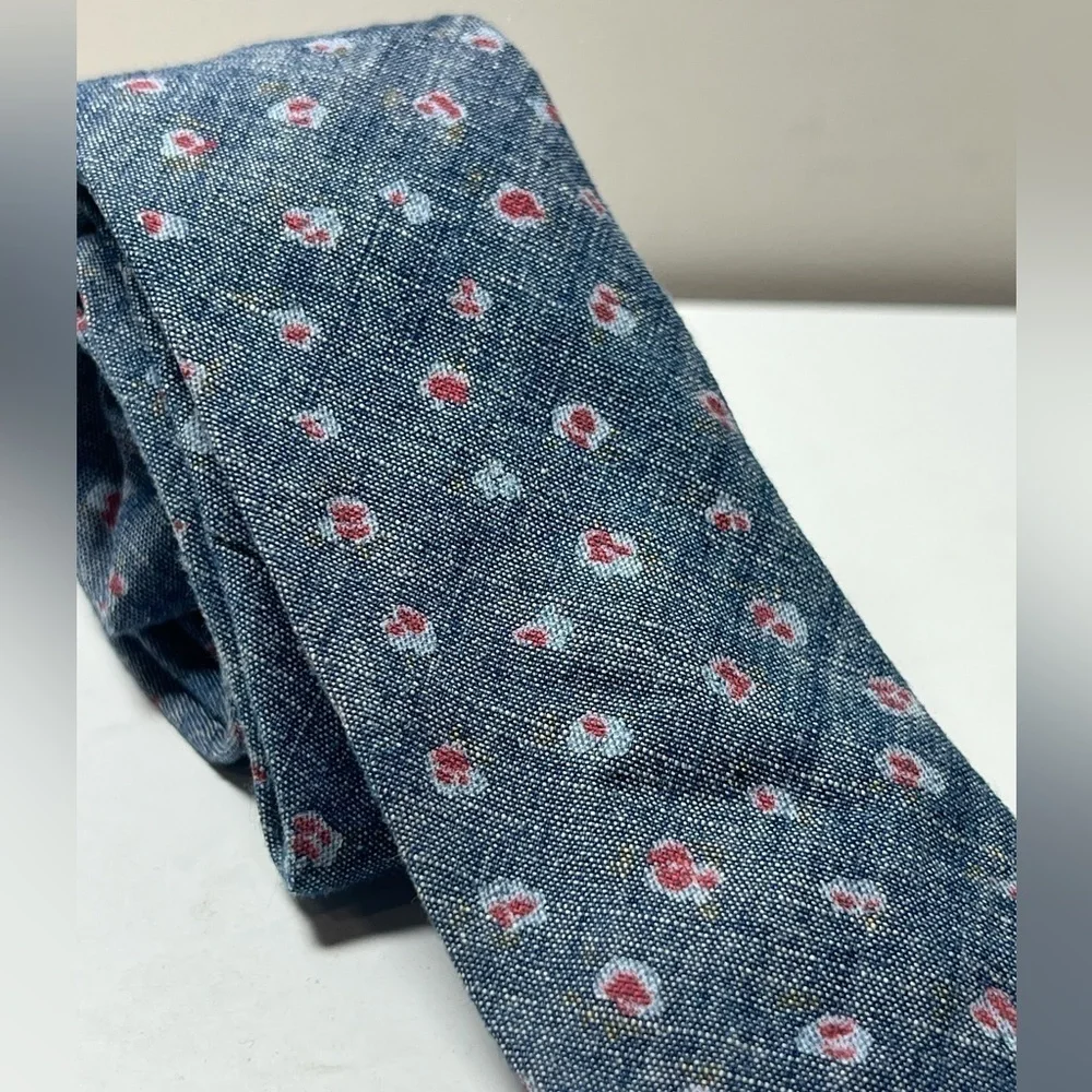 J. Crew Classic 100% Cotton Slim Navy Textured Tie